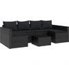 Image de vidaXL Ensemble salon de jardin 2 pièces avec coussins noir Poly rotin