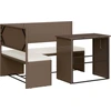Image de vidaXL Canapé de jardin en L avec table et coussins Marron Poly rotin