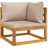 Image de vidaXL Canapé d'angle modulaire avec coussins taupe en bois massif d'acacia