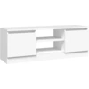 Image de vidaXL Armoire TV avec porte blanc 102x30x36 cm
