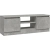 Image de vidaXL Armoire TV avec porte gris béton 102x30x36 cm