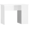 Image de vidaXL Bureau blanc brillant 100x55x75 cm bois composite