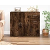Image de vidaXL Sideboard chêne fumé 91x29,5x75 cm bois composite
