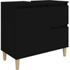 Image de vidaXL Armoire de salle de bain noire 65x33x60 cm Bois composite