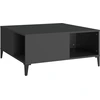 Image de vidaXL Table basse noire 80x80x36,5 cm Bois composite