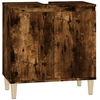 Image de vidaXL Armoire sous lavabo chêne fumé 58x33x60 cm Bois composite