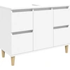 Image de Meuble sous-lavabo blanc 80x33x60 cm bois composite