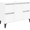 Image de vidaXL Meuble sous-lavabo blanc 80x33x60 cm bois composite