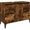 Image de vidaXL Armoire sous lavabo chêne fumé 80x33x60 cm Bois composite