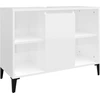 Image de vidaXL Meuble sous-lavabo blanc brillant 80x33x60cm bois composite