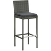 Image de vidaXL Tabouret de bar avec coussin 6 pcs. Gris Poly rotin