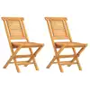Image de vidaXL Chaises de jardin 2 pcs. Pliable 47x63x90 cm bois massif teck