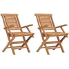 Image de vidaXL Chaises de jardin 2 pcs. Pliable 56x63x90 cm bois massif teck