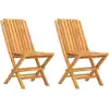 Image de vidaXL Chaises de jardin 2 pcs. Pliable 47x47x89 cm bois massif teck