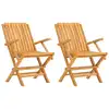 Image de vidaXL Chaises de jardin 2 pcs. Pliable 61x67x90 cm bois massif teck