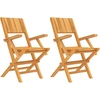 Image de vidaXL Chaises de jardin 2 pcs. Pliable 55x61x90 cm bois massif teck