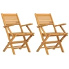Image de vidaXL Chaises de jardin 2 pcs. Pliable 55x62x90 cm bois massif teck