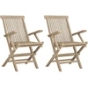 Image de vidaXL Chaises de jardin 2 pcs. Pliable Gris 56x61x89 cm Bois massif Teck
