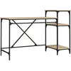 Image de vidaXL Bureau avec étagère Chêne Sonoma 135x50x90 cm Bois composite