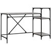 Image de vidaXL Bureau avec étagère Gris Sonoma 135x50x90 cm Bois composite