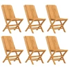 Image de vidaXL Chaises de jardin 6 pcs. Pliable 47x47x89 cm bois massif teck