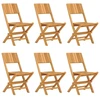 Image de vidaXL Chaises de jardin 6 pcs. Pliable 47x61x90 cm bois massif teck