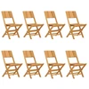 Image de vidaXL Chaises de jardin 8 pcs. Pliable 47x61x90 cm bois massif teck