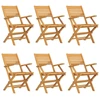 Image de vidaXL Chaises de jardin 6 pcs. Pliable 55x62x90 cm bois massif teck