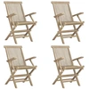 Image de vidaXL Chaises de jardin 4 pcs. Pliable Gris 56x61x89 cm Bois massif Teck