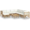 Image de vidaXL Ensemble de salon de jardin 9 pièces avec coussins blanc crème en bambou