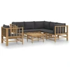 Image de vidaXL Ensemble de salon de jardin 7 pièces avec coussins gris foncé en bambou