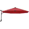 Image de vidaXL Parasol mural avec LEDs rouge vif 290 cm