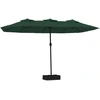 Image de vidaXL Parasol double avec lampes LED vert 449x265 cm