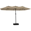 Image de vidaXL Parasol double avec lampes LED Taupe 449x265 cm