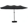 Image de vidaXL Parasol double avec lampes LED Noir 449x265 cm