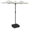 Image de vidaXL Parasol double avec lampes LED blanc sable 316x145 cm