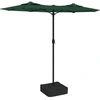 Image de vidaXL Parasol double avec lumières LED vert 316x145 cm
