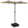 Image de vidaXL Parasol double avec lampes LED Taupe 316x145 cm