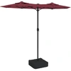Image de vidaXL Parasol double avec lampes LED rouge bordeaux 316x145 cm