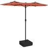 Image de vidaXL Parasol double avec lampes LED rouge terracotta 316x145 cm