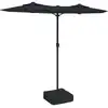 Image de vidaXL Parasol double avec lumières LED Noir 316x145 cm