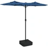 Image de vidaXL Parasol double avec lampes LED bleu azur 316x145 cm