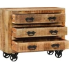 Image de vidaXL Sideboard avec 3 tiroirs 80x30x65 cm Bois de manguier massif rugueux