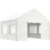 Image de vidaXL Pavillon avec toit blanc 4,46x4,08x3,22 m Polyéthylène