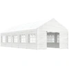 Image de vidaXL Pavillon avec toit blanc 11,15x4,08x3,22 m Polyéthylène