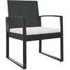 Image de vidaXL Chaises de salle à manger de jardin 2 pcs. rotin PP noir