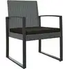 Image de vidaXL Chaises de salle à manger de jardin 2 pcs. Gris foncé Rotin PP