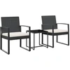 Image de vidaXL Ensemble de jardin 3 pièces avec coussins Noir Rotin PP