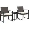 Image de vidaXL Ensemble de jardin 3 pièces avec coussins Rotin PP brun