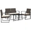 Image de vidaXL Ensemble de jardin 5 pièces avec coussins Rotin PP brun